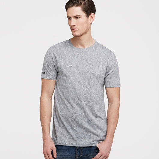 Mens Grey T-Shirts | Littlebit Sleeve Logo Mens Crew Neck Tee | littlebit