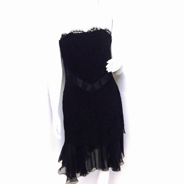 chanel black lace dress