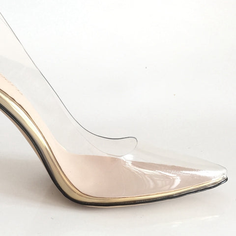 clear plastic heels