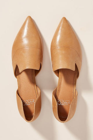 soft leather pointed-toe flat