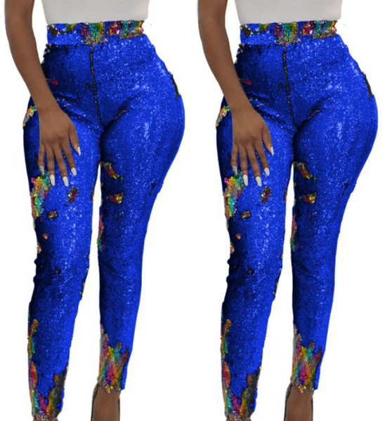 Explosion style hot sale sexy fashion sequined slim fit leggings