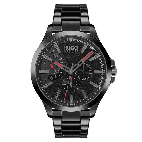 hugo boss watch black and silver