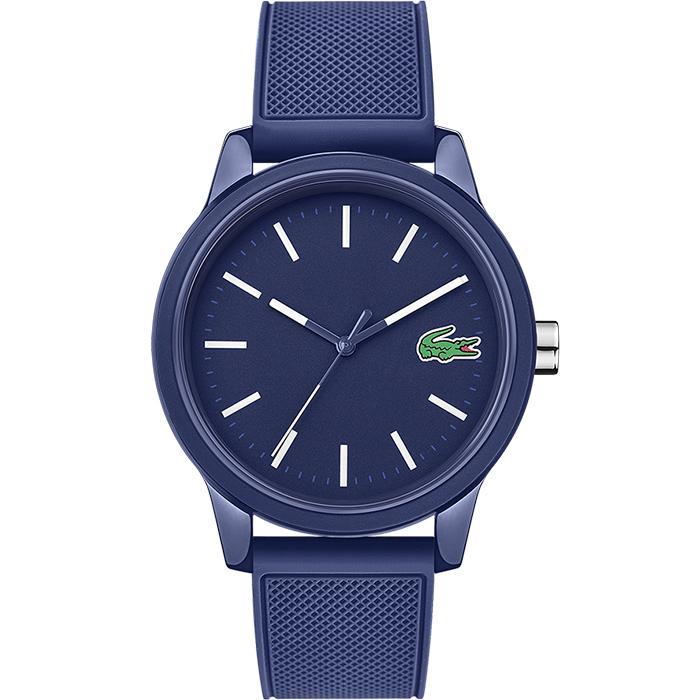 lacoste blue silicone strap watch