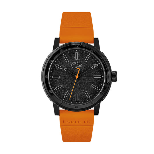 orange lacoste watch