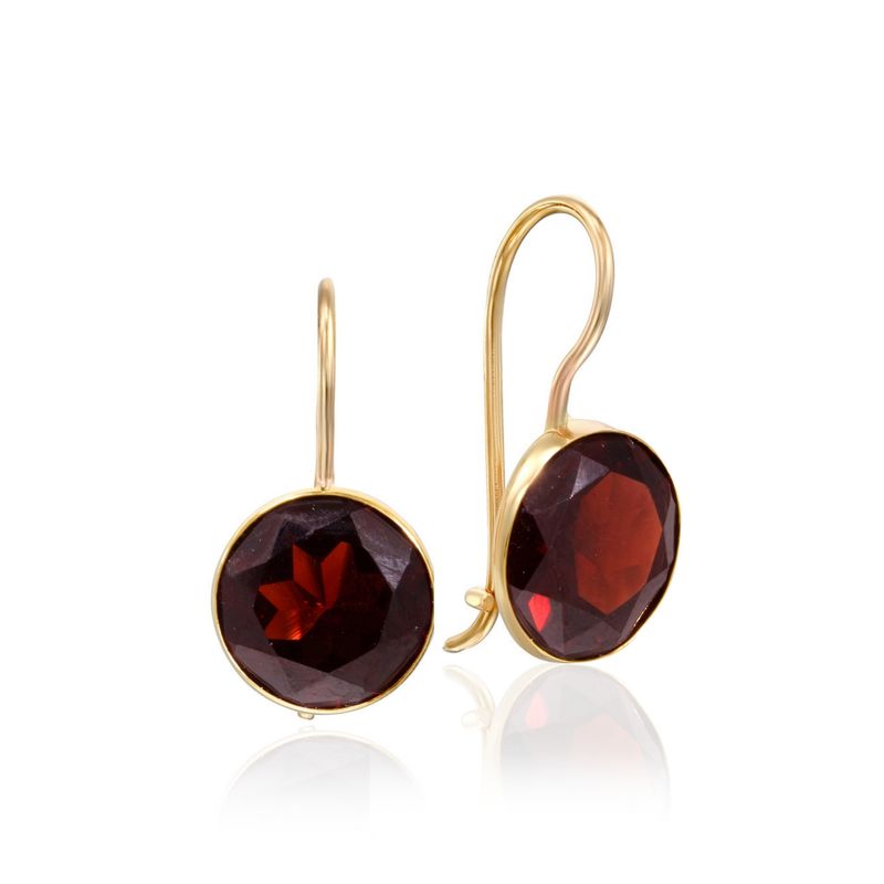 Rhodium-Plated Ruby and Garnet Stud Earrings - True Harmony | NOVICA