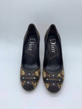 Vintage Dior Brown Monogram Cloth Heels