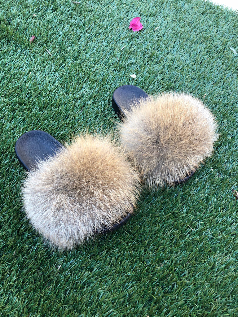 so real fur slippers