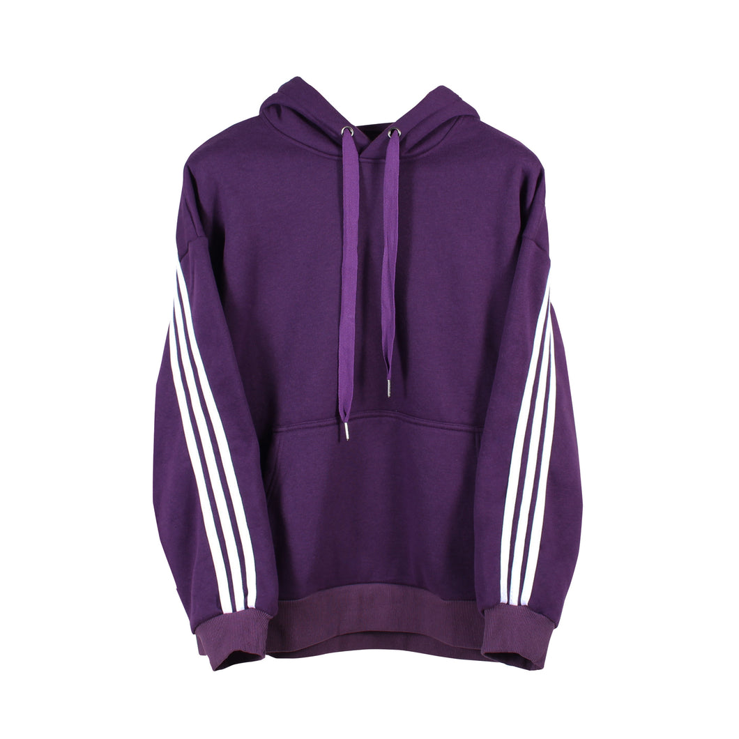 purple striped hoodie