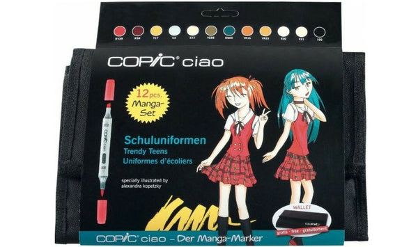 Copic Ciao Manga Set of 12 Uniform Dr Pen