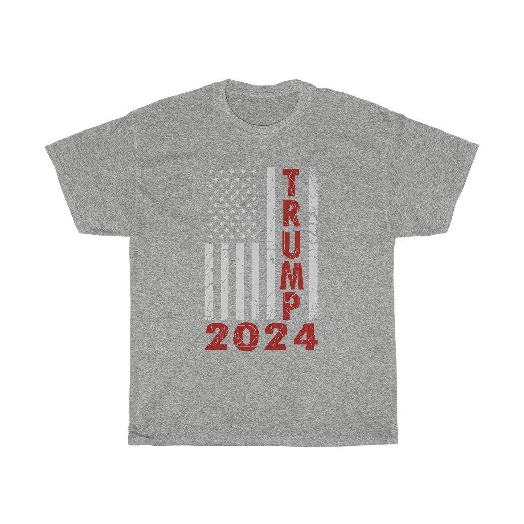 Trump 2024 Distressed American Flag T-Shirt