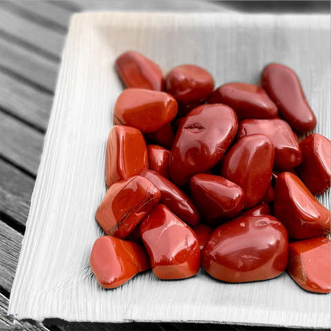 red jasper grey background 