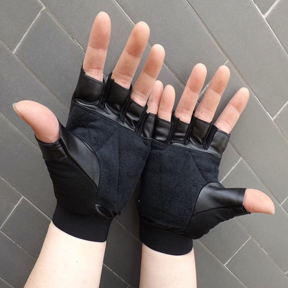 half leather gloves for mens