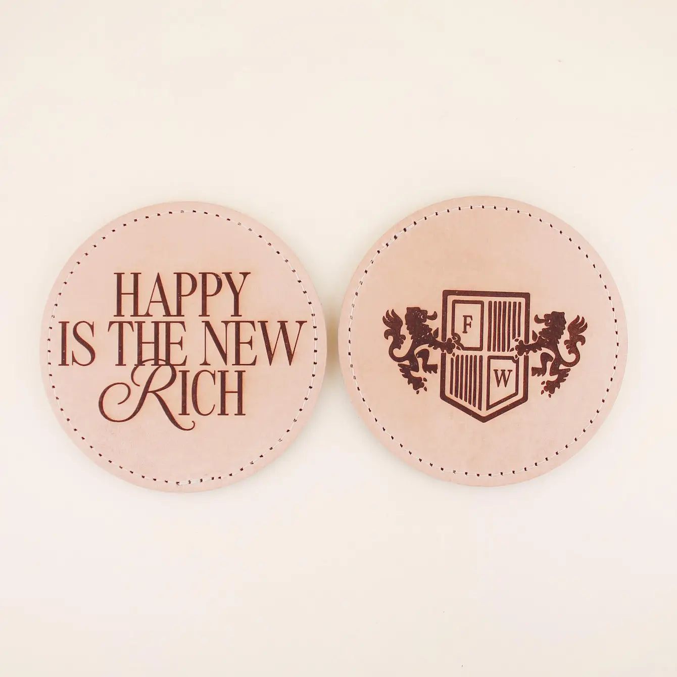Happy Is The New Rich Coaster Set
