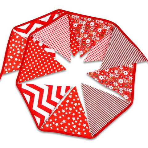 3.3 M Triangle Pennant Flags Vintage Bunting Floral Cotton Banner Kit ...