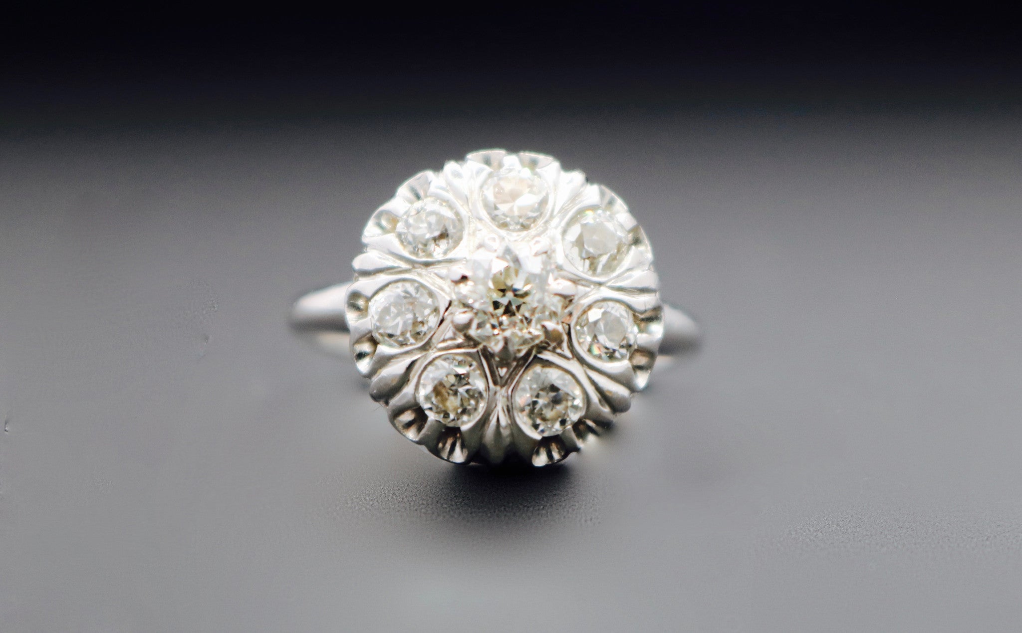 Vintage Diamond Cluster Ring