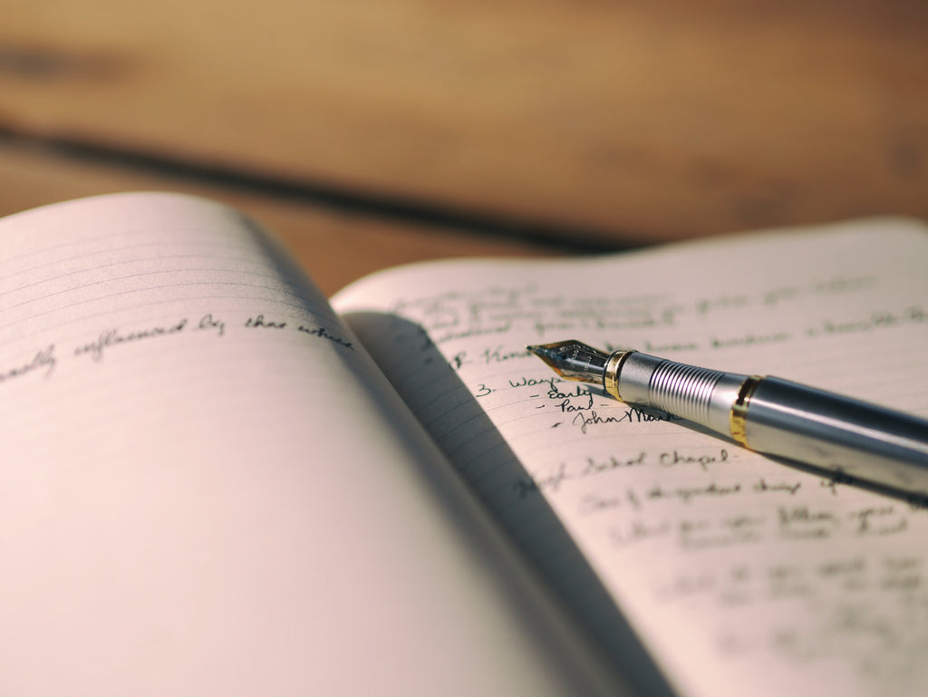 journal sitting on table