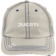 Ducati 70S Logo 6990 Distressed Unstructured Trucker Cap Hat