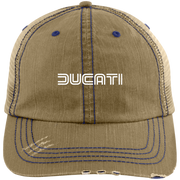 Ducati 70S Logo 6990 Distressed Unstructured Trucker Cap Hat