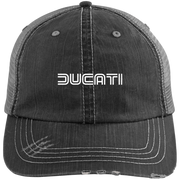 Ducati 70S Logo 6990 Distressed Unstructured Trucker Cap Hat