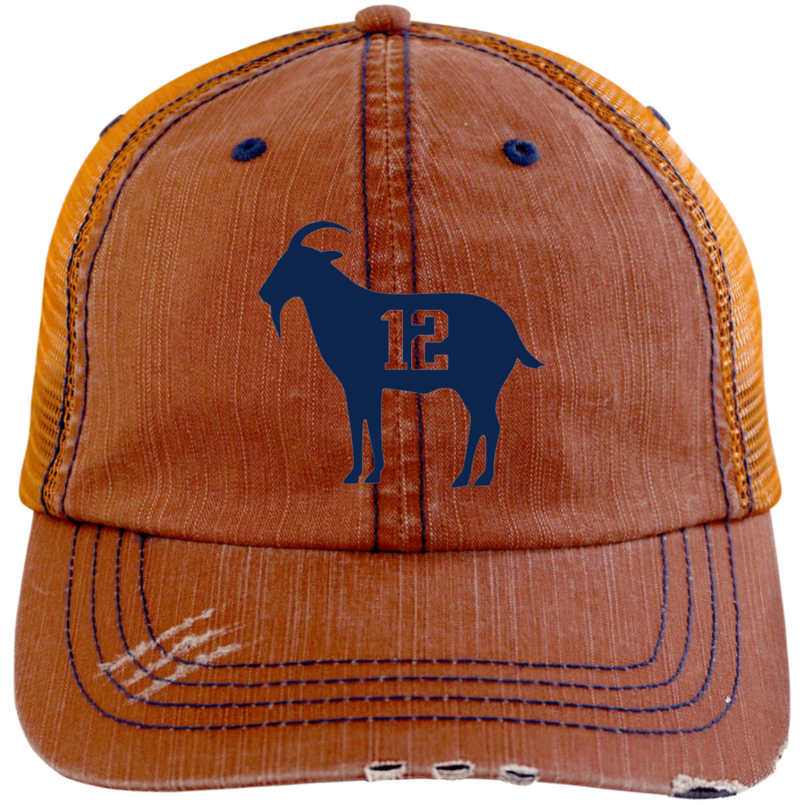 Goat 12 Tom Brady Trucker Hat –