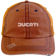 Ducati 70S Logo 6990 Distressed Unstructured Trucker Cap Hat