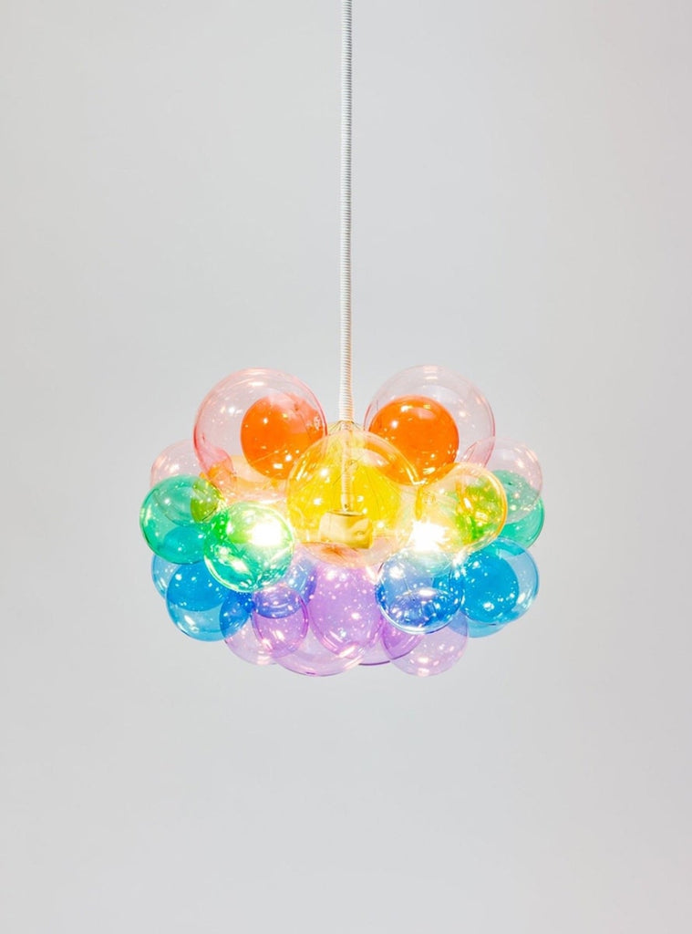 The Rainbow 25 Bubble Chandelier - White Leather | The Light Factory