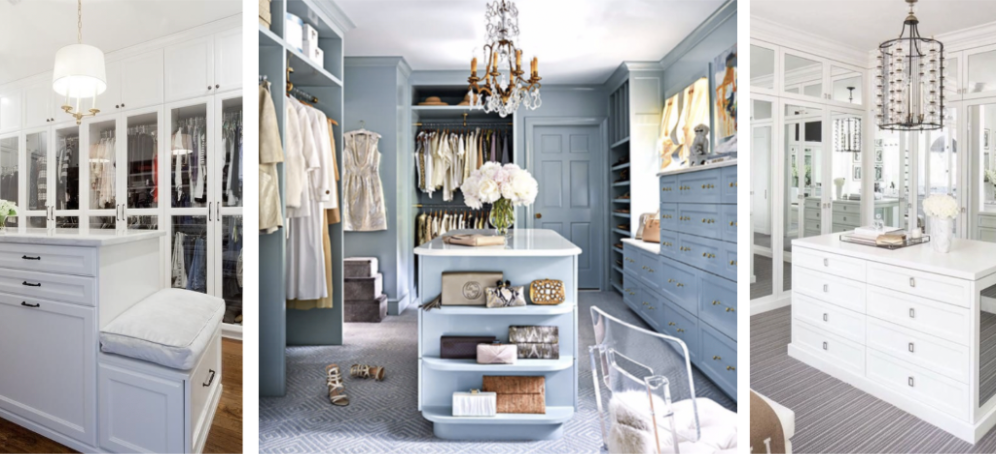 Personalized closets with lots of shelving and space