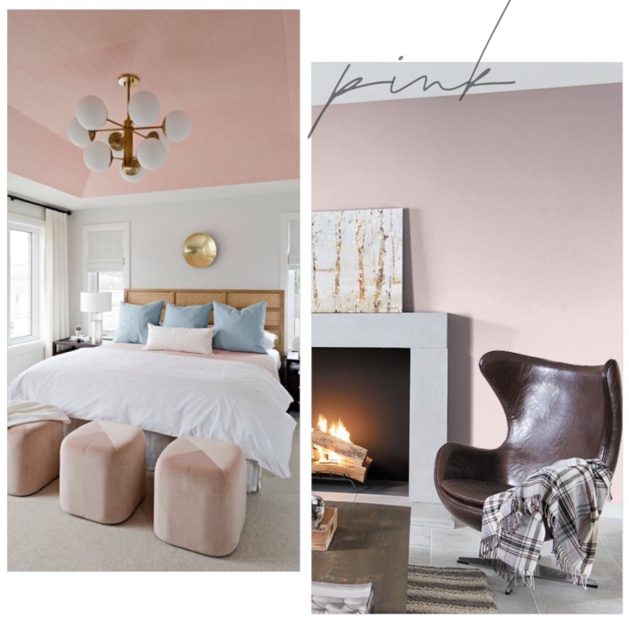 Pink bedroom and interior design examples