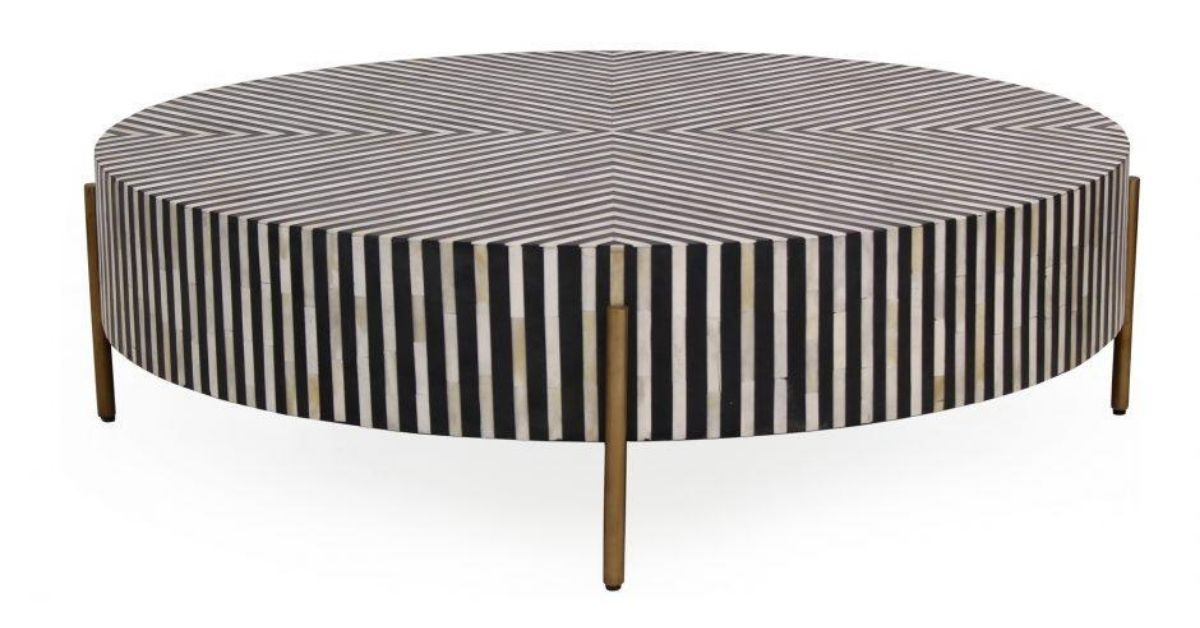 Black and white chameau coffee table 
