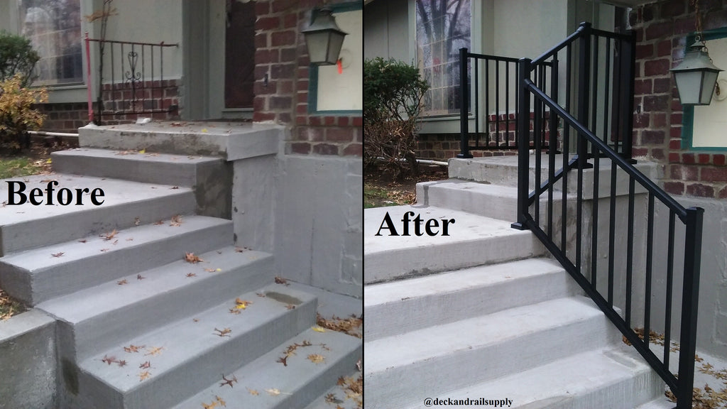 Front Porch Railing Replacement, Get rid of your old porch handrail and get a new aluminum railing installed