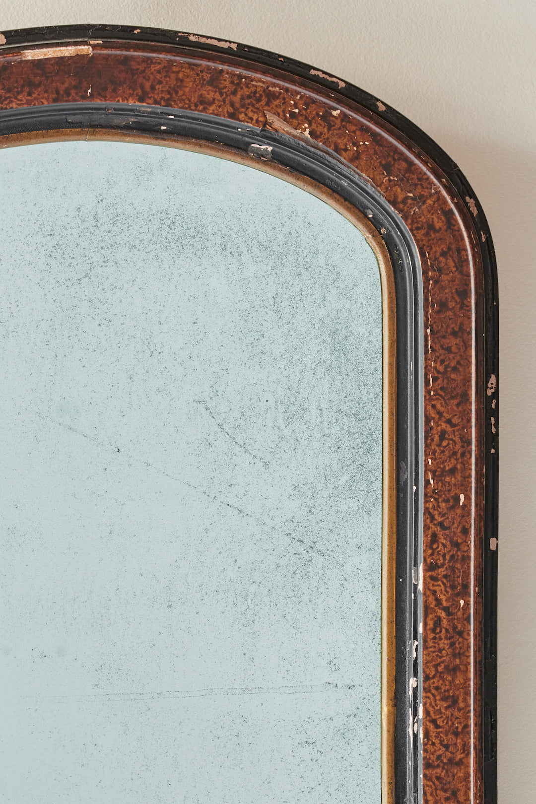 Grain Painted Arched Top Mirror