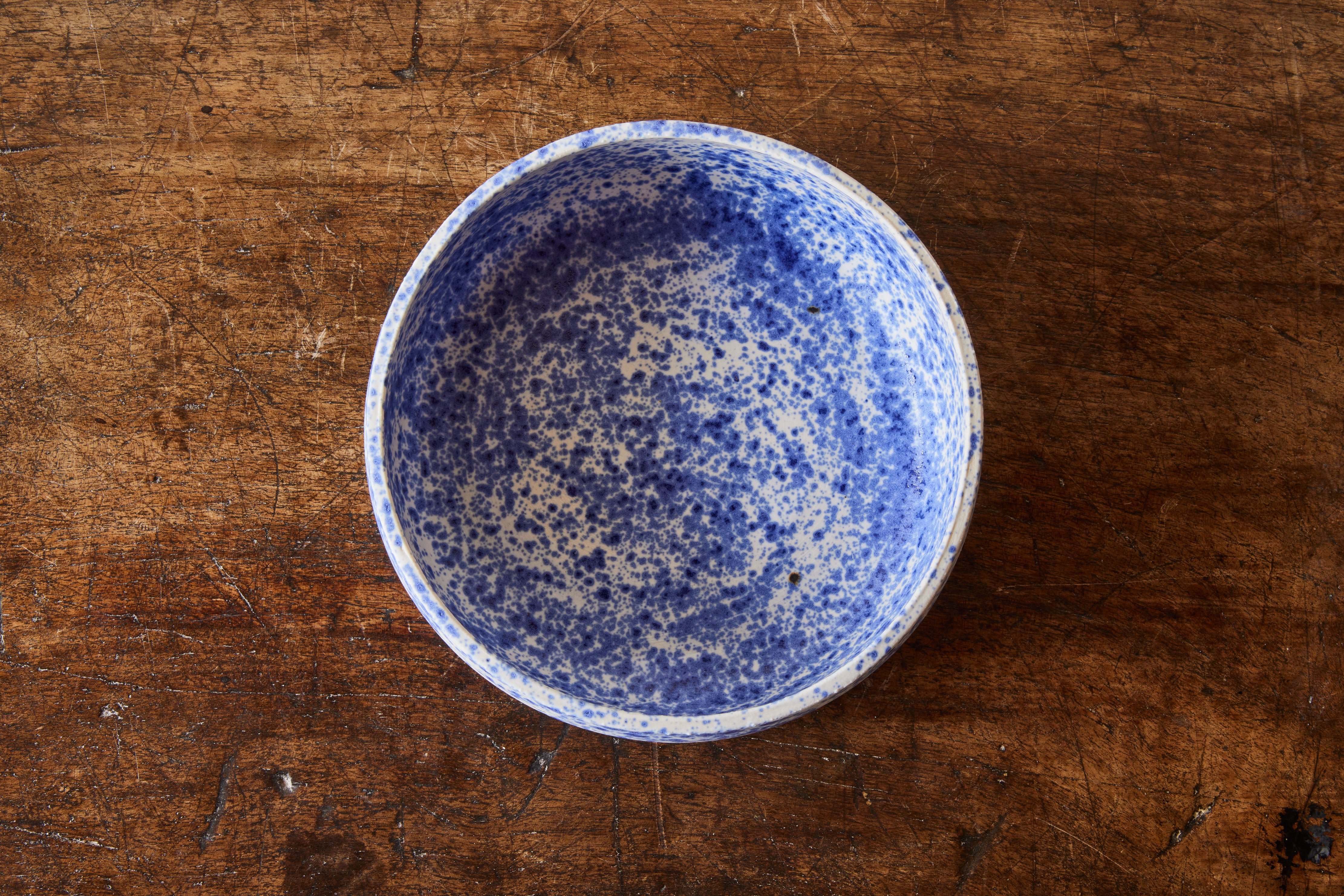 Lucy Michel Blue Splatter Dog Bowl