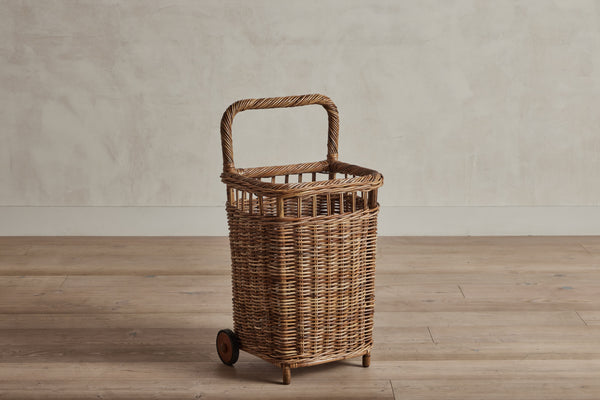 Handmade Wicker Laundry Basket - (Oval) - French Mercantile