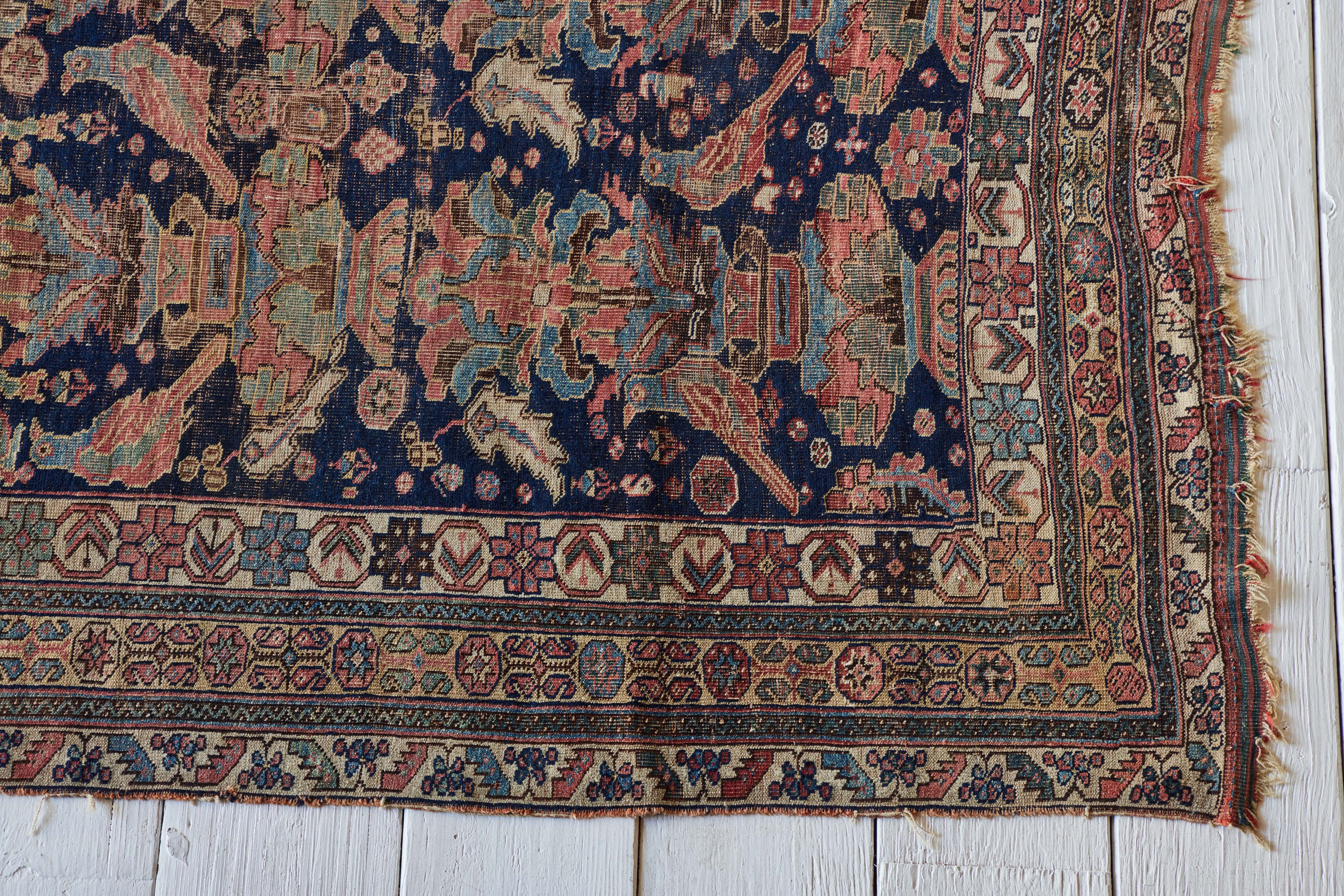 Antique Caucasian Rug, 4 10 x 9 6