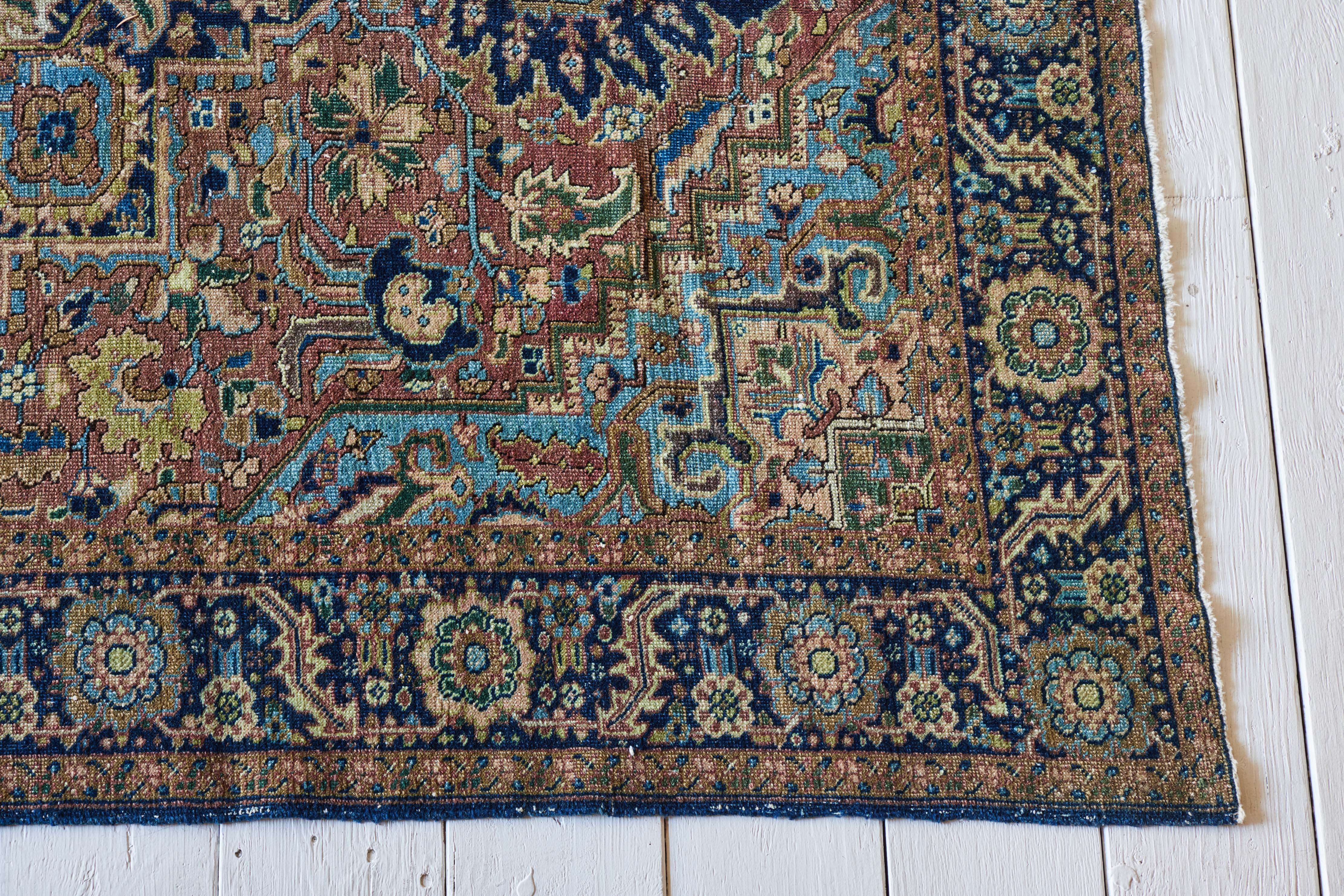 Vintage Persian Heriz Rug, 6'6 x 9'4