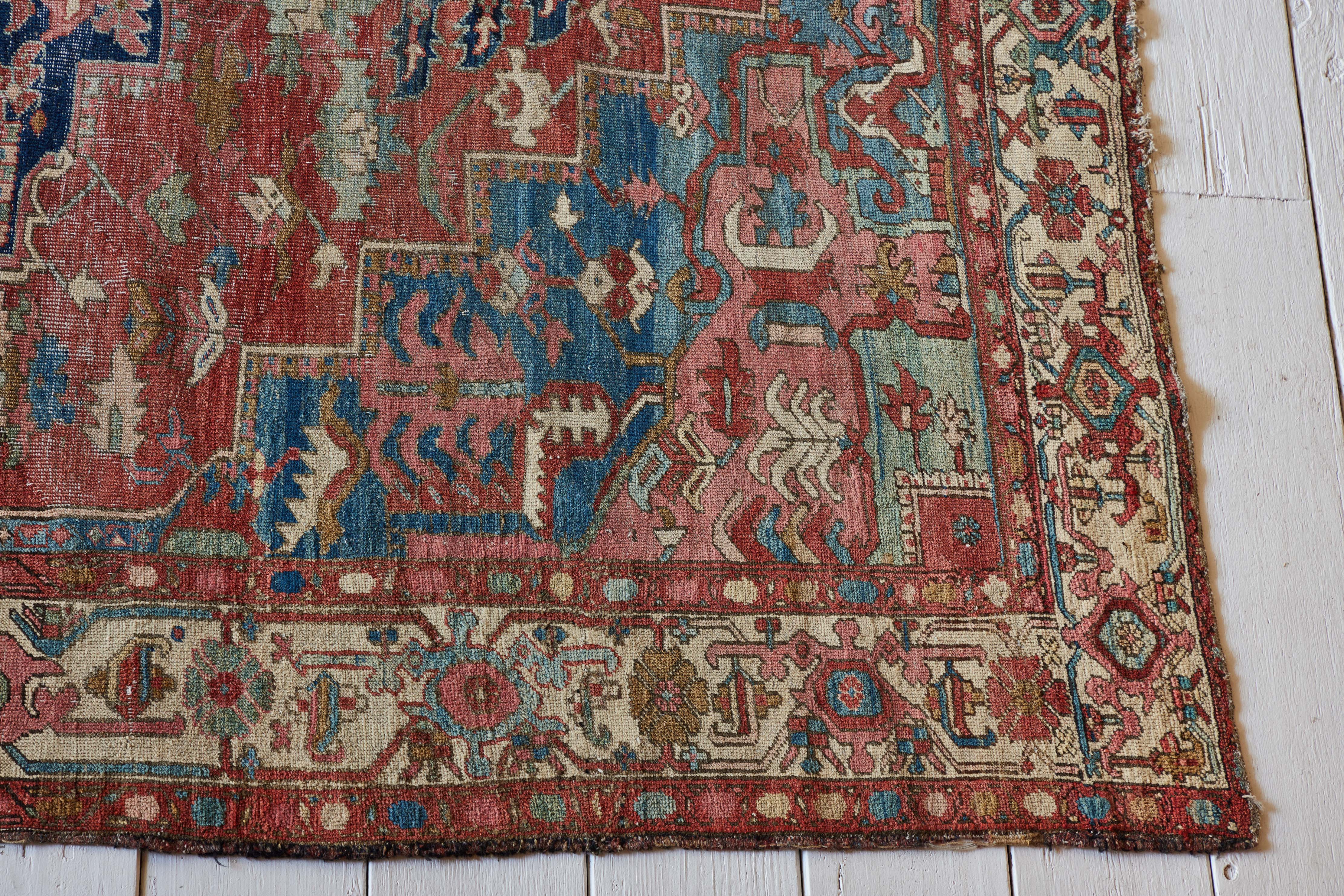 Antique Persian Heriz Serapi Rug, 7'10" x 11'10"