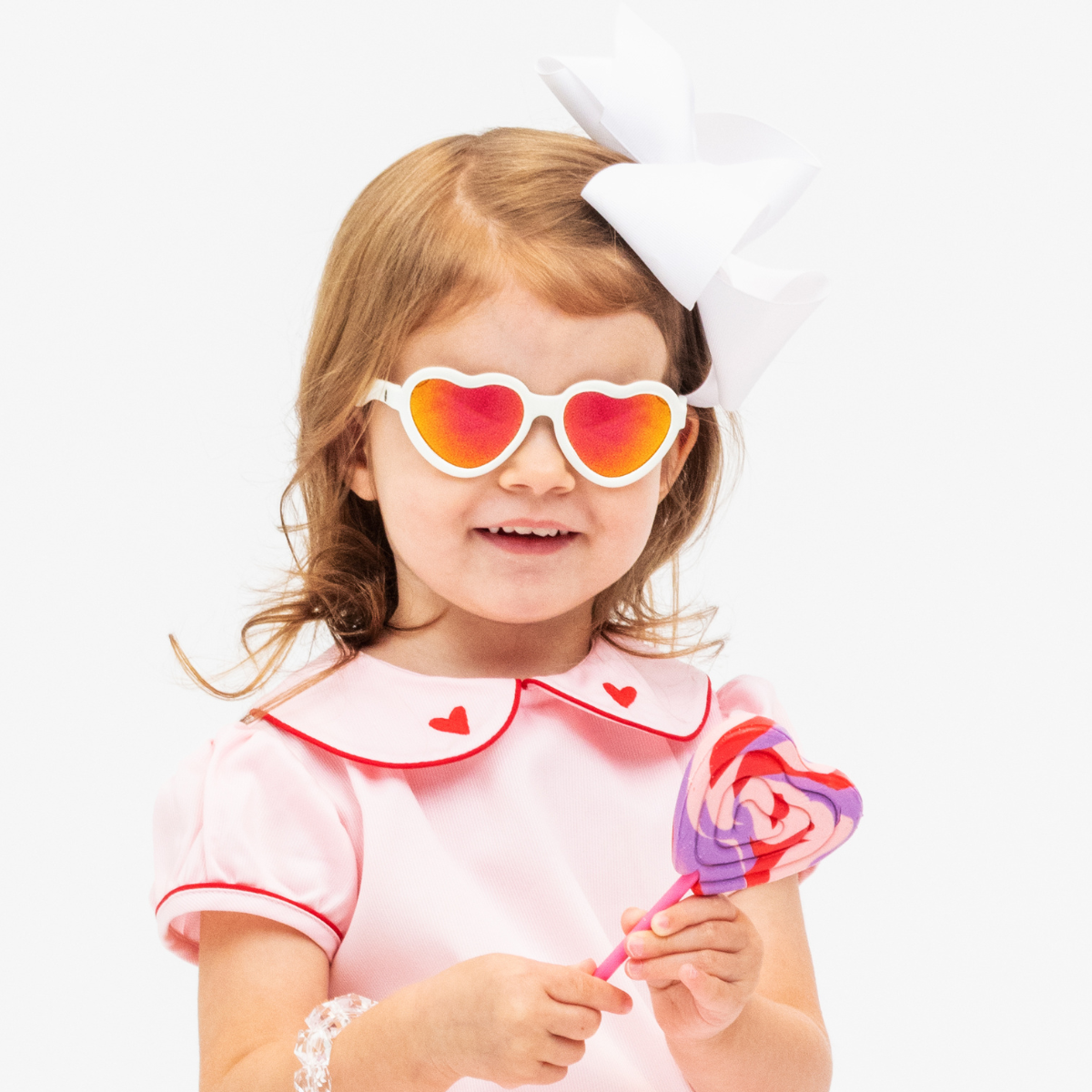 Frosted Pink Heart  Purple Polarized Mirrored Lenses – Babiators Sunglasses