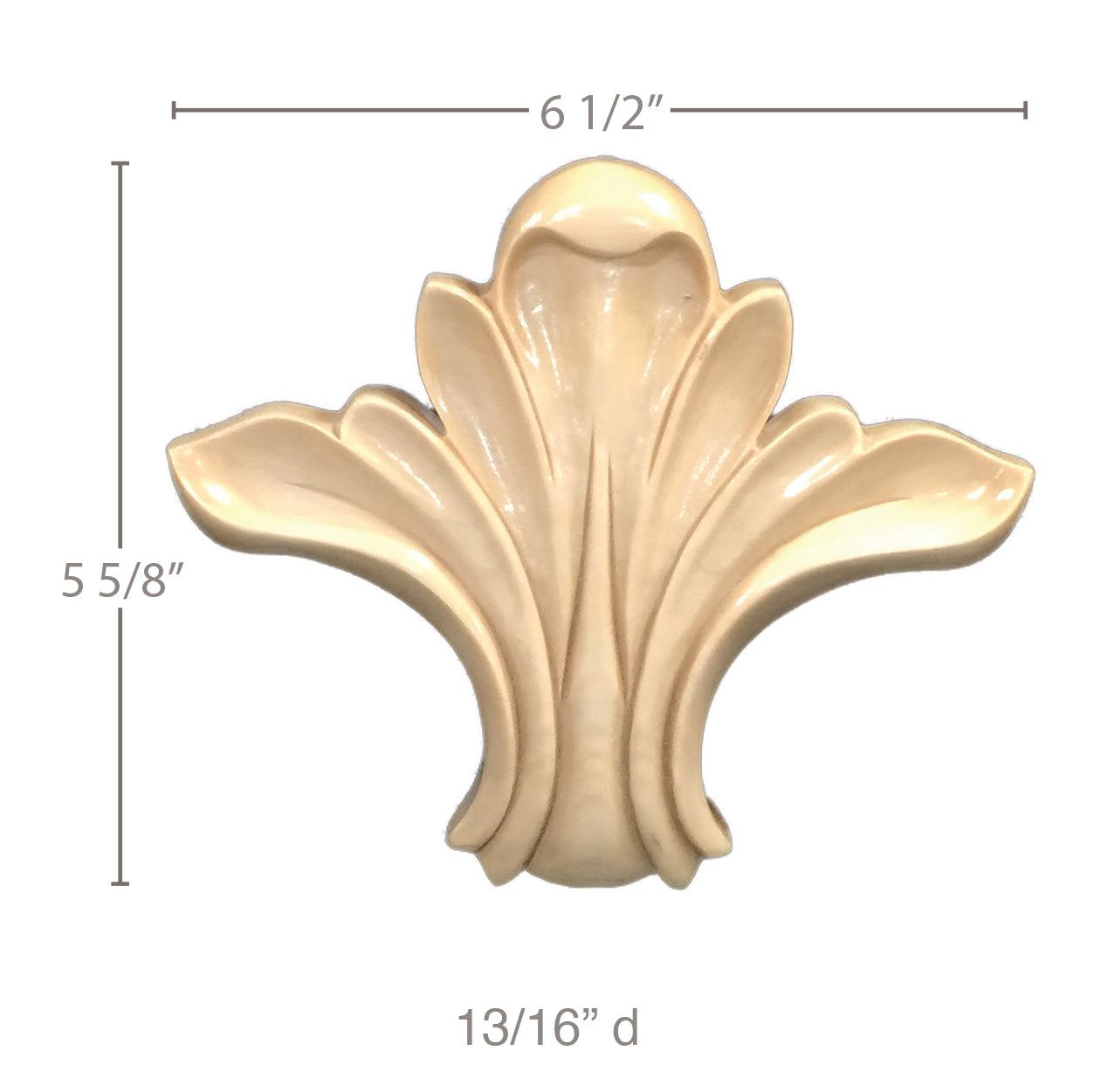 Acanthus Center, 6 1/2" x 5 5/8" x 13/16", Pair, Ships: In 8 -12 Business Days