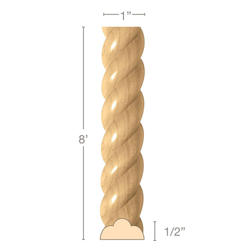 Small Rope Moulding, 2 1/2w x 1 1/4d x 4' length, Sold in 4' lengths —  White River Hardwoods