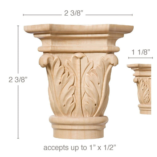 Acanthus Wood Finial - (Cherry & Maple)