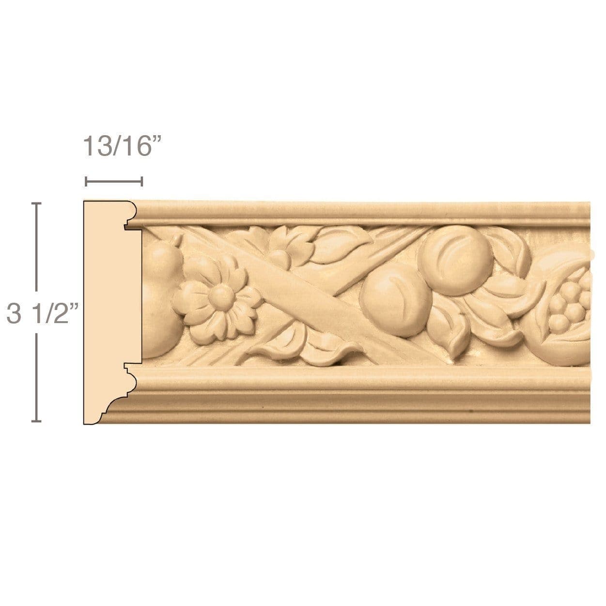 4 ft French Provincial Carved Wood Trim - Birch - Wood Moldings And Trims 