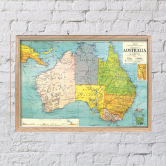 Australia Map Pinboard, Map of Australia, Framed Map Pinboard of Australia, Map of Australia Ppster