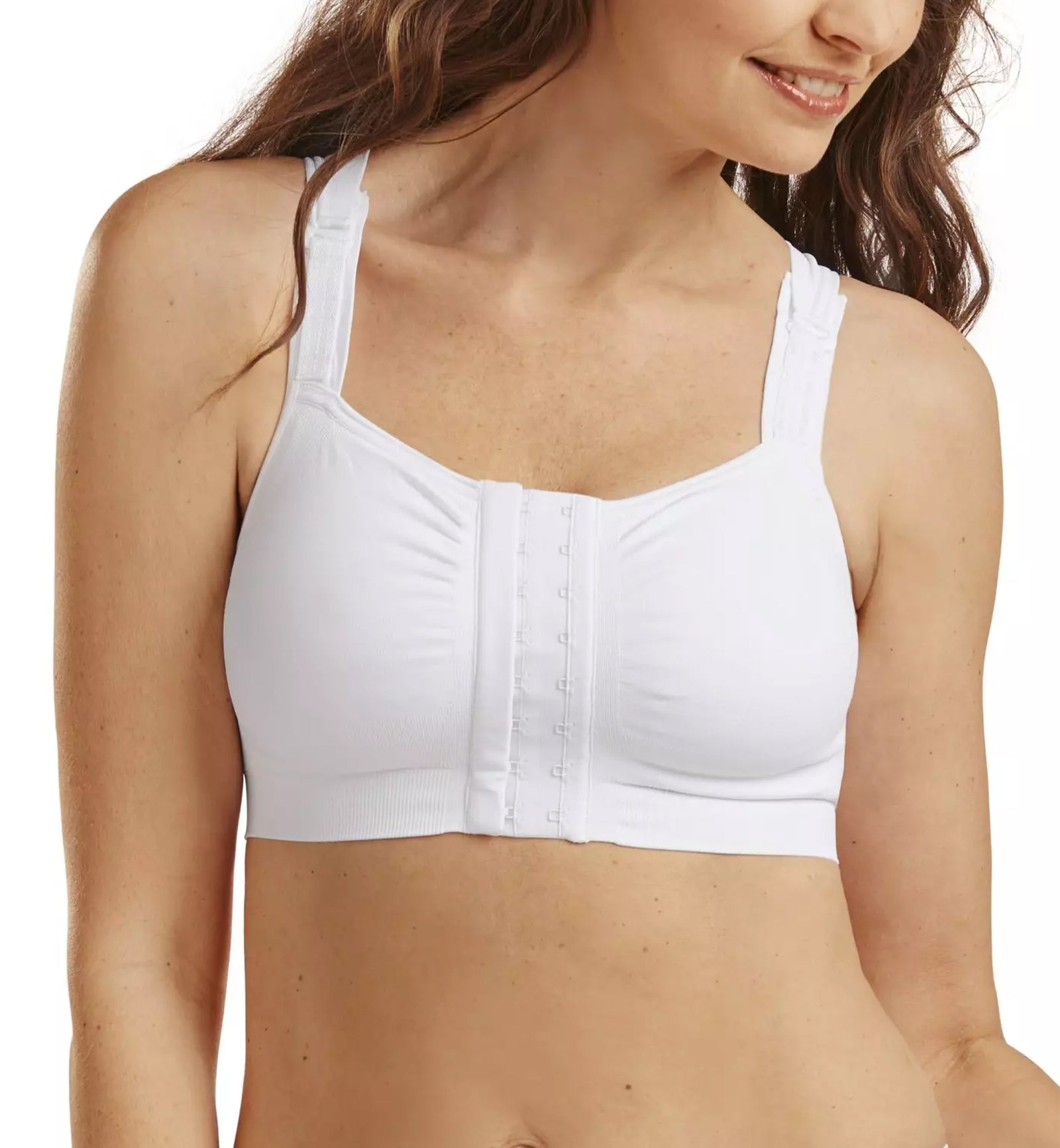 Carefix Ava Seamless Front Close Post-Op Surgical Bra (3444)- White -  Breakout Bras