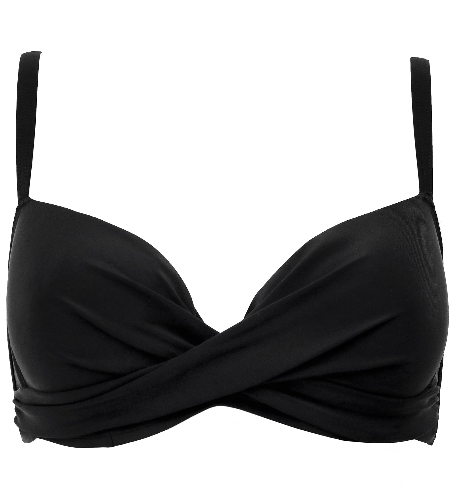 Women's Pour Moi 28300 Madrid Lightly Padded Underwire Front Tie Swim Top  (Black 34DD)