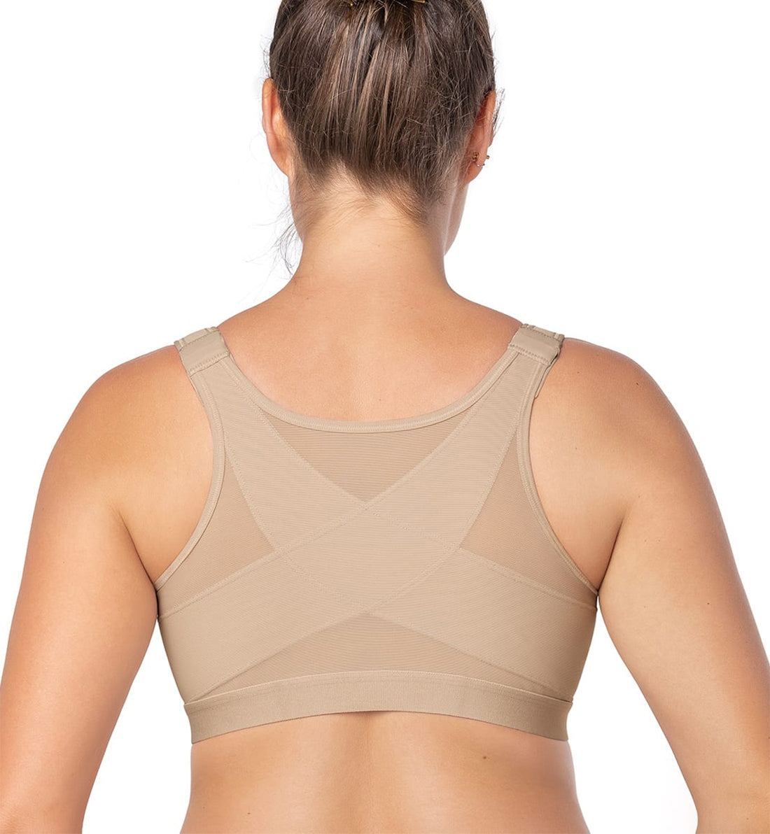 Leonisa Stretch Cotton Posture Corrector Wireless Front-Closure