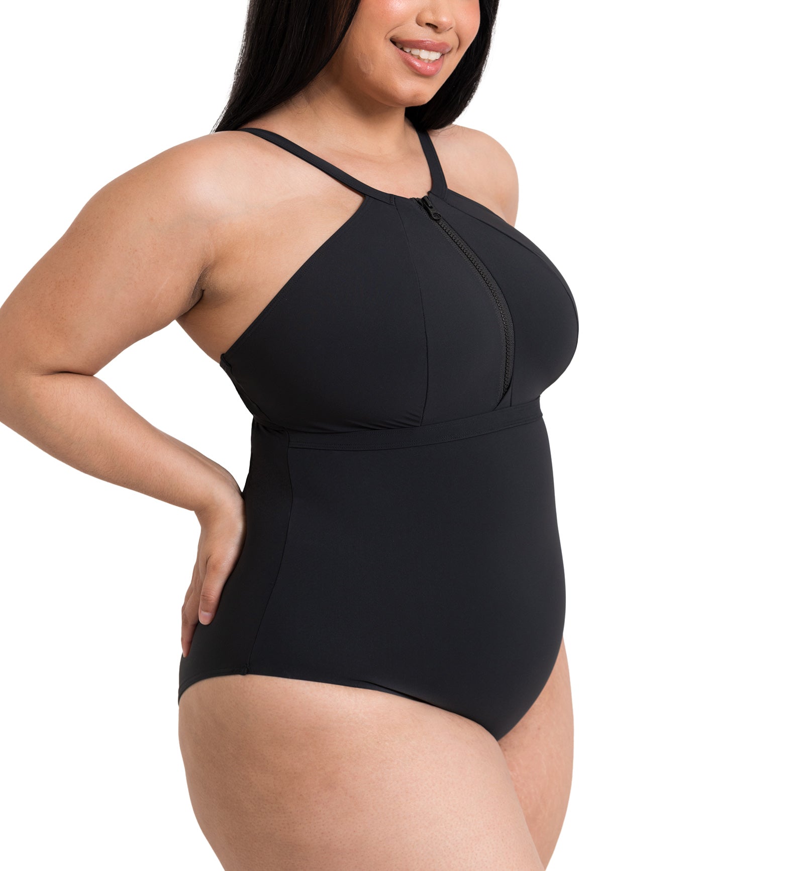 Curvy Kate Zip Tide Non Wired Multiway Swimsuit (CS035606)   Black
