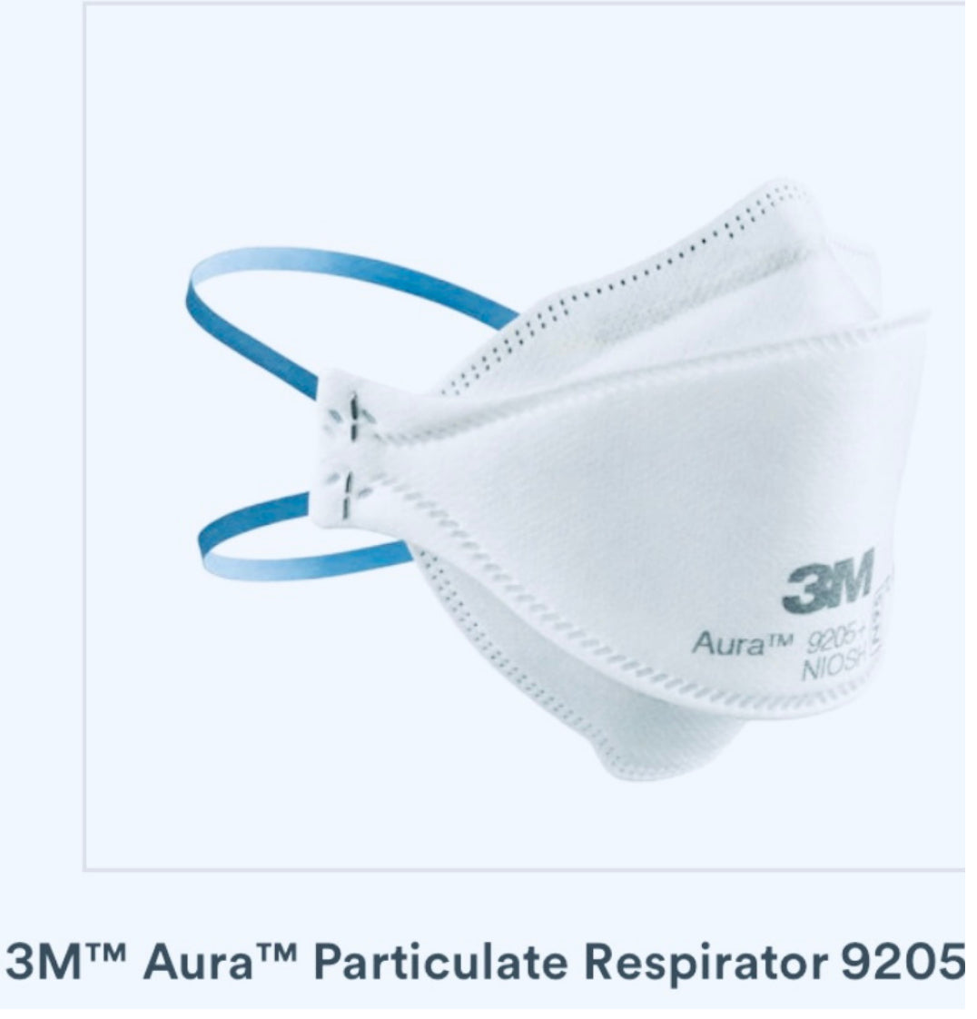 N-95 Particle Respirator Masks - 3M Brand (Aura 9205)