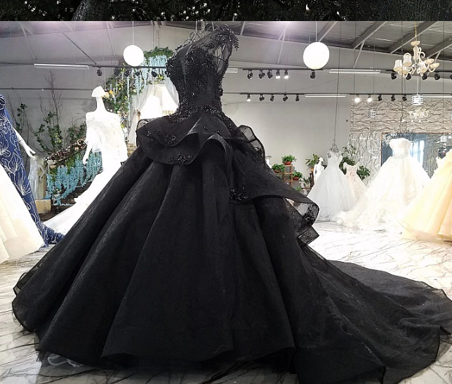 black wedding dress shop