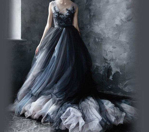 Black Tulle Gothic Wedding Dress Matrimony Prep