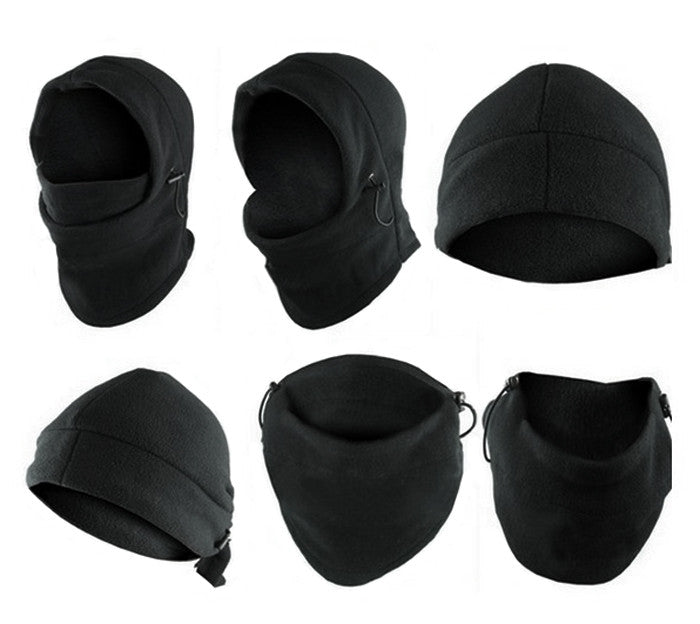 6 in 1 Neck Face Hat cap boy men Fleece Hood Ski Mask Warm Helmet Teast CF